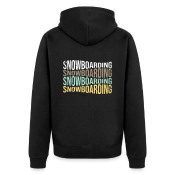 snowboarden - Unisex Premium Bio Zip Hoodie - Schwarz - Hinten - Nico (187cm)