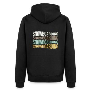 snowboarden - Unisex Premium Bio Zip Hoodie - Schwarz - Hinten - Nico (187cm)