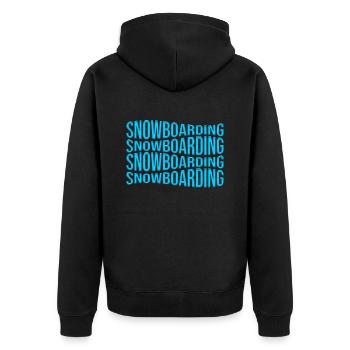 snowboarden - Unisex Premium Bio Zip Hoodie - Schwarz - Hinten - Nico (187cm)