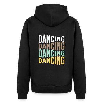 Dance - Unisex Premium Organic Zip Hoodie - black - Back - Nico (187cm)