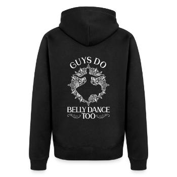 Auch Jungs tanzen Bauchtanz - Bauchtänzer - Unisex Premium Bio Zip Hoodie - Schwarz - Hinten - Nico (187cm)