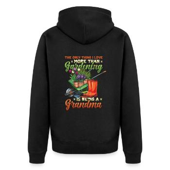 Amoureux du jardin, femmes, jardinage, grand-mère. - Veste à capuche bio Premium Unisexe - noir - Dos - Nico (187cm)