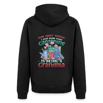 Gartenliebhaber, Frauen, Gartenarbeit, Oma. - Unisex Premium Bio Zip Hoodie - Schwarz - Hinten - Nico (187cm)
