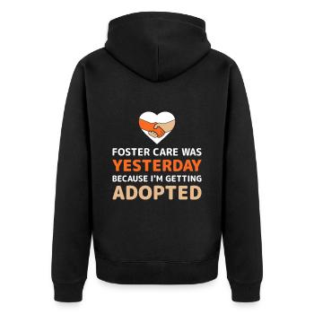 Pflegeeltern National Adoption Day Rettungstag - Unisex Premium Bio Zip Hoodie - Schwarz - Hinten - Nico (187cm)