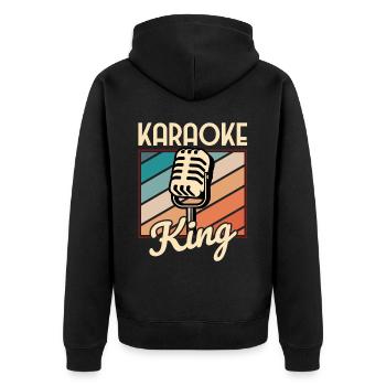 King Karaoke Bar, Party, Firmenfeier Männer Herren - Unisex Premium Bio Zip Hoodie - Schwarz - Hinten - Nico (187cm)