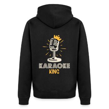 King Karaoke Bar, Party, Firmenfeier Männer Herren - Unisex Premium Bio Zip Hoodie - Schwarz - Hinten - Nico (187cm)