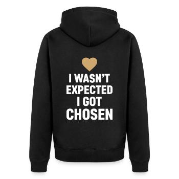I was selected, not expected adoption day - Unisex Premium Organic Zip Hoodie - black - Back - Nico (187cm)