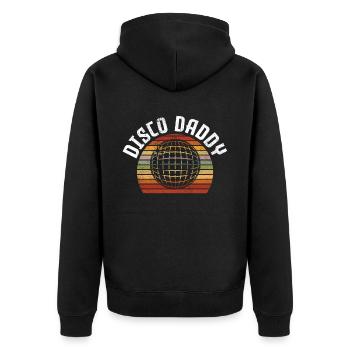 Retro Vintage Daddy 60s 70s 80s 90 Party Costume - Unisex Premium Organic Zip Hoodie - black - Back - Nico (187cm)