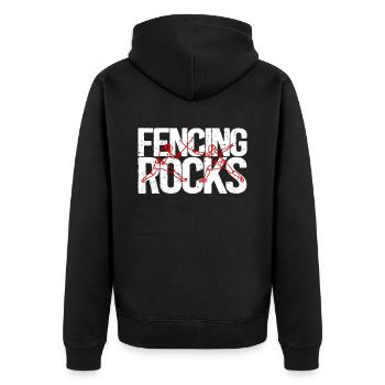 Fechten Fechter Fechtsportler Fechtsport Geschenk - Unisex Premium Bio Zip Hoodie - Schwarz - Hinten - Nico (187cm)