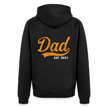 Retro Vintage Daddy 60s 70s 80s 90 Party Costume - Unisex Premium Organic Zip Hoodie - black - Back - Nico (187cm)
