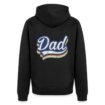Retro Vintage Daddy 60s 70s 80s 90 Party Costume - Unisex Premium Organic Zip Hoodie - black - Back - Nico (187cm)