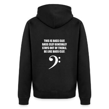 This is Bass clef for the best bassist bass player - Unisex Premium Bio Zip Hoodie - Schwarz - Hinten - Nico (187cm)