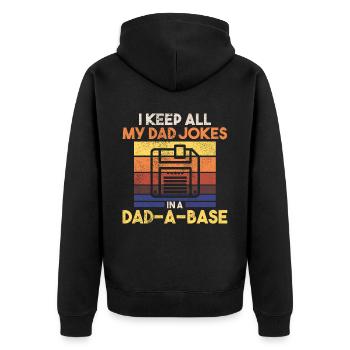 Father Nerd Dad, 60s 70s 80s 90 Party Costume - Unisex Premium Organic Zip Hoodie - black - Back - Nico (187cm)
