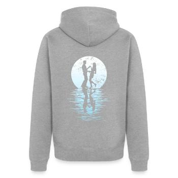 Danseurs Danse Couple Danse, Danse Rumba Renard Tango Salsa - Veste à capuche bio Premium Unisexe - gris chiné - Dos - Nico (187cm)