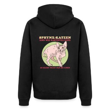 Sphynx Cat Cat Owner Cat Owner Gift - Unisex Premium Organic Zip Hoodie - black - Back - Nico (187cm)