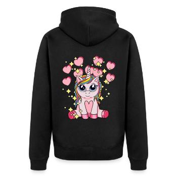 Licorne Hearty Mythical Animal Enfants Stardust - Veste à capuche bio Premium Unisexe - noir - Dos - Nico (187cm)