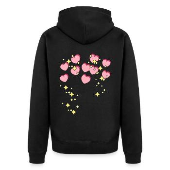 Hearts Stars Love Romantic Valentine Couple - Unisex Premium Organic Zip Hoodie - black - Back - Nico (187cm)