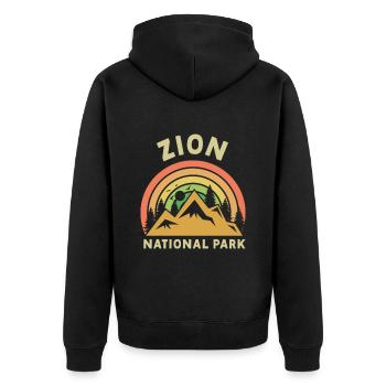 Parc national de Zion Utah Randonnée Camping en plein air - Veste à capuche bio Premium Unisexe - noir - Dos - Nico (187cm)