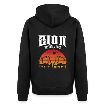 Parc national de Zion Utah Randonnée Camping en plein air - Veste à capuche bio Premium Unisexe - noir - Dos - Nico (187cm)