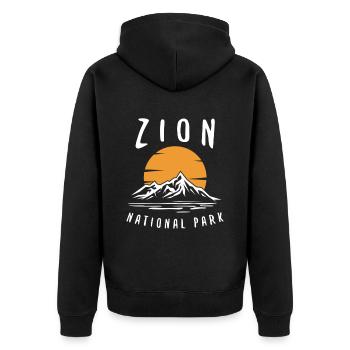 Parc national de Zion Utah Randonnée Camping en plein air - Veste à capuche bio Premium Unisexe - noir - Dos - Nico (187cm)