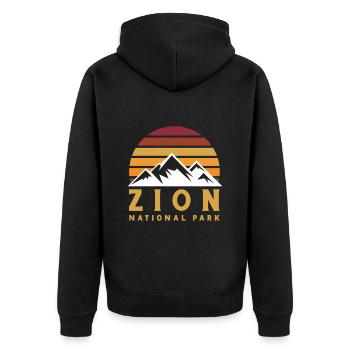 Parc national de Zion Utah Randonnée Camping en plein air - Veste à capuche bio Premium Unisexe - noir - Dos - Nico (187cm)