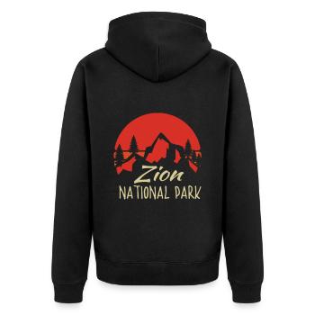 Parc national de Zion Utah Randonnée Camping en plein air - Veste à capuche bio Premium Unisexe - noir - Dos - Nico (187cm)