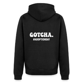 Gotcha Adoption Day Hooray Foster Care Forever - Unisex Premium Organic Zip Hoodie - black - Back - Nico (187cm)