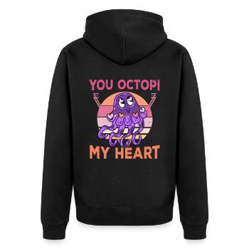 Poulpe Poulpe Tentacule de mer Poulpe Poulpe Poulpe Poulpe - Veste à capuche bio Premium Unisexe - noir - Dos - Nico (187cm)
