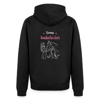 Andalou I Poney Cheval Dicton Motif pour Cavalier - Veste à capuche bio Premium Unisexe - noir - Dos - Nico (187cm)