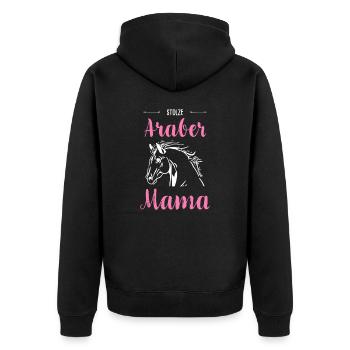 Arabe I Poney Cheval Dicton Motif pour Cavalier - Veste à capuche bio Premium Unisexe - noir - Dos - Nico (187cm)