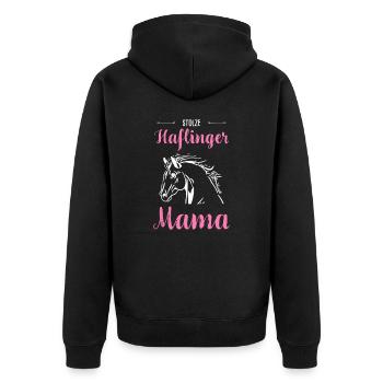 Haflinger I Pony Horse Slogan Motif pour cavalier - Veste à capuche bio Premium Unisexe - noir - Dos - Nico (187cm)