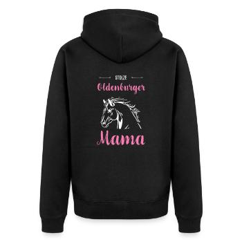 Oldenburger I Pony Pferde Spruch Motiv für - Unisex Premium Bio Zip Hoodie - Schwarz - Hinten - Nico (187cm)