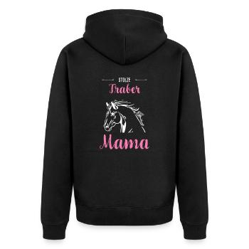 Traber I Pony Horse Saying Motif pour cavalier - Veste à capuche bio Premium Unisexe - noir - Dos - Nico (187cm)