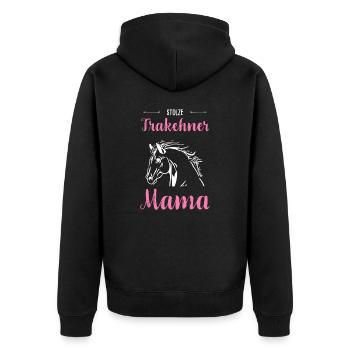 Trakehner I Pony Pferde Spruch Motiv für Reiterin - Unisex Premium Bio Zip Hoodie - Schwarz - Hinten - Nico (187cm)