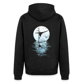 Pole Dance Tänzerin, Stangentanz, Pole Dancing - Unisex Premium Bio Zip Hoodie - Schwarz - Hinten - Nico (187cm)