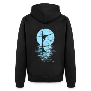 Pole Dance Tänzerin, Stangentanz, Pole Dancing - Unisex Premium Bio Zip Hoodie - Schwarz - Hinten - Nico (187cm)