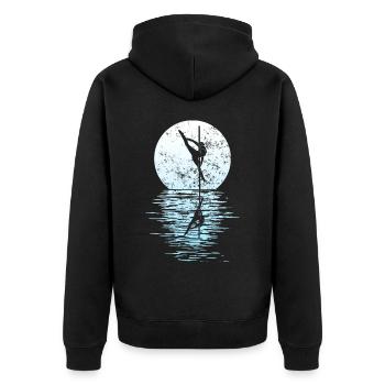 Pole Dance Tänzerin, Stangentanz, Pole Dancing - Unisex Premium Bio Zip Hoodie - Schwarz - Hinten - Nico (187cm)