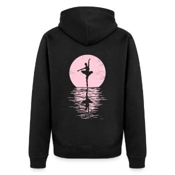 Ballet, Ballerine, Fille, Fille, Danse - Veste à capuche bio Premium Unisexe - noir - Dos - Nico (187cm)