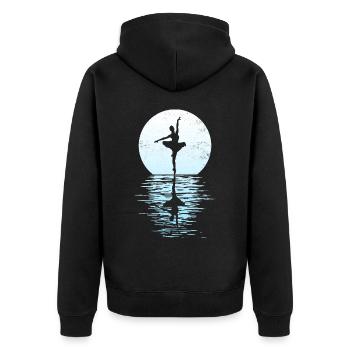 Yogi Yogini Gesundheits Meditation Outfits Girls - Unisex Premium Bio Zip Hoodie - Schwarz - Hinten - Nico (187cm)
