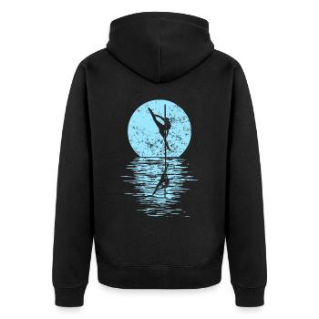 Pole Dance Tänzerin, Stangentanz, Pole Dancing - Unisex Premium Bio Zip Hoodie - Schwarz - Hinten - Nico (187cm)