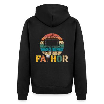 Super Dad, best dad 60s 70s 80s 90s party - Unisex Premium Organic Zip Hoodie - black - Back - Nico (187cm)
