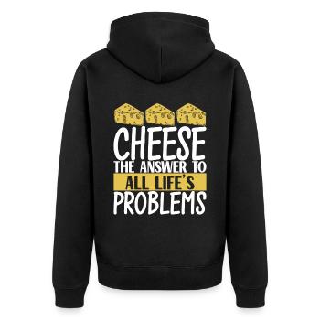 Amateurs de fromage Gouda - Veste à capuche bio Premium Unisexe - noir - Dos - Nico (187cm)