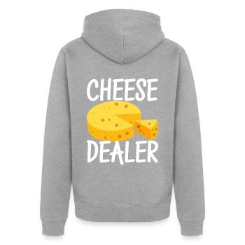 Amateurs de fromage Gouda - Veste à capuche bio Premium Unisexe - gris chiné - Dos - Nico (187cm)