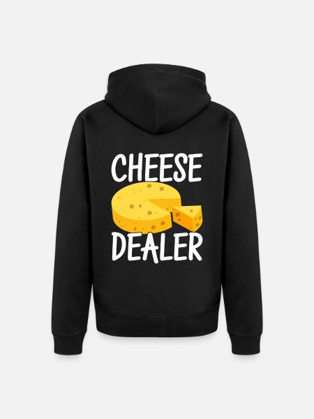 Cheese lovers Gouda cheese - Unisex Premium Organic Zip Hoodie - black