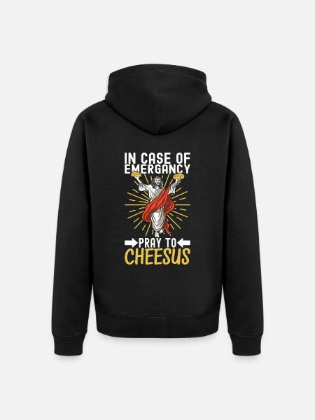 Cheese lovers Gouda cheese - Unisex Premium Organic Zip Hoodie - black