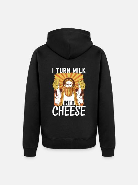 Cheese lovers Gouda cheese - Unisex Premium Organic Zip Hoodie - black