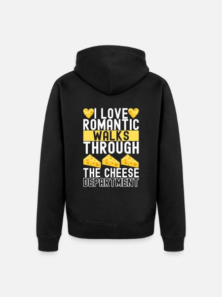 Cheese lovers Gouda cheese - Unisex Premium Organic Zip Hoodie - black