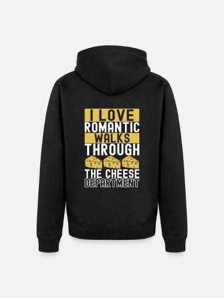 Cheese lovers Gouda cheese - Unisex Premium Organic Zip Hoodie - black