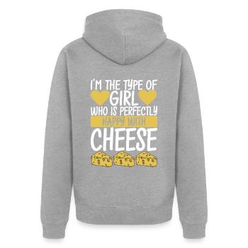 Amateurs de fromage Gouda - Veste à capuche bio Premium Unisexe - gris chiné - Dos - Nico (187cm)