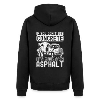 Construction workers Craftsmen Concrete workers - Unisex Premium Organic Zip Hoodie - black - Back - Nico (187cm)